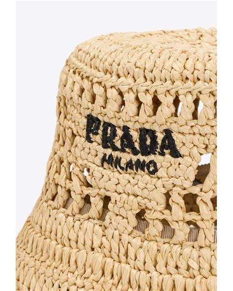 prada logo raffia hat|Prada logo.